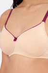 Amante Padded Non Wired Full Coverage T-Shirt Bra - Hazelnut Plum Caspia — thumbnail 4